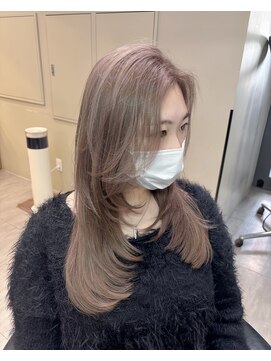 ラピス 横浜(Lapis) ミルクティーベージュシールエクブリーチカラーレイヤーカット