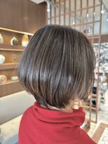 オーガニックトリコ 所沢(organic+tricot)&nbsp;40代50代◎夏カラー◎細めグレージュハイライト×ショートボブ