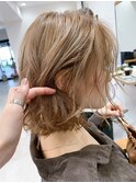 巻いてかわいい重めボブ[六甲道/ベージュ]