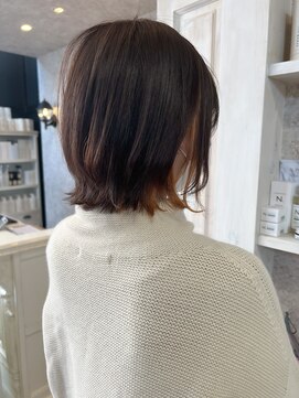 キャアリー(Caary) 福山市美容室Caary人気 ブリーチちらっと耳かけインナーカラー