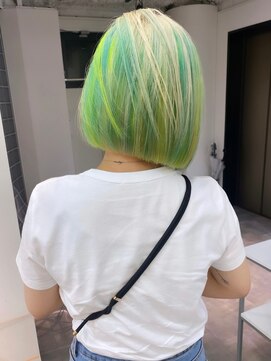 ペレ 渋谷(PELE) J58_グリーン ×グリーン インナーカラー