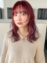 ディッセンバー 渋谷(December)&nbsp;ボルドーカラー/ブリーチなし/セミロング/レイヤー