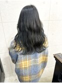 【Anli☆岩瀬萌】ブルーブラック ブリーチなし 透明感カラー