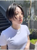 NUDE前髪なしショートハンサムショート大人ショートボブ