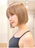 ボブディオリーブベージュ髪質改善縮毛矯正フェイスレイヤー