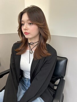 ジーナ 高田馬場(Zina) 髪質改善＊センターパートくすみベージュ＊美髪【Zina高田馬場】