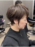 40代50代60代白髪マッシュショートボブ大人美人くびれ髪質改善