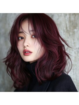 グラッジ 池袋(GLADGE) GLADGE.ブリーチカラー、ボルドー