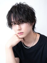センターパート/フェザーパーマ/ナチュラルセンターパート