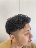 ツーブロックスパイラルパーマ刈り上げショート床屋バーバー