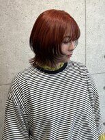 ヘアサロン レゴリス 都城店(REGOLITH)&nbsp;レイヤーカット、オレンジ黒デザイン