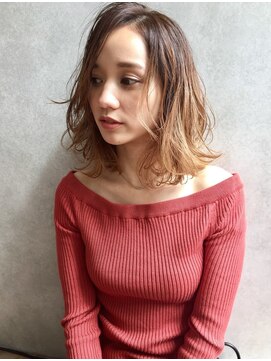 ロット 横浜(lot) バレイヤージュ×ミディアムレイヤー×デジタルパーマ横浜
