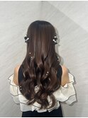 ハーフツイン/ヨシン/韓国/ハーフアップ/パール/ブライダル/結婚