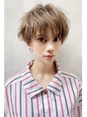 斜め前髪の大人かわいいエアリーショート♪藤沢2