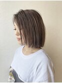 ハイライト/グレージュ/切りっぱなしボブ/MARINA