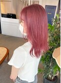 韓国系ピンク＿艶カラー＿ピンクカラー＿顔周りレイヤー