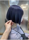 お客様スタイルブルーベリーインナーブラックボブ