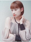 ブリーチなしハイトーンオレンジ　ヘイリーボブ