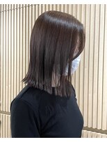 ロンドプロフィール 浦和(Lond profil)&nbsp;透明感暖色系カラー　結べる切りっぱなしボブ