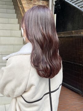 ネオリーブ チロル 横浜西口店(Neolive CiroL.) ピンクブラウンで艶カラー ダブルカラー 暖色カラー ロング