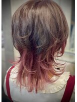 キャラ シャローネ 池袋(Chara Chalone)&nbsp;ワンカールミニウルフショートボブ/ピンクインナーカラー/クラゲ