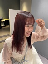 アム(amu)&nbsp;ワインレッド/カシスピンク/暖色カラー/前髪カット/名古屋