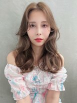 ブリーチなしベージュシアカラーオリーブベージュレイヤーカット