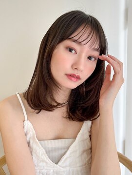 ガーデンヨコハマ(GARDEN YOKOHAMA) ミディアムレイヤーカットワンカール内巻きオリーブベージュ