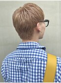 メンズブリーチハイトーンミルクティーベージュショートYUKI