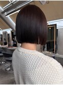 イメチェン外ハネボブ美髪ワイドバング/ショートボブ髪質改善