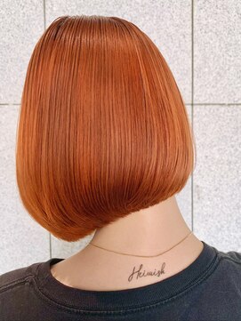 ピークアブー 銀座並木通り(PEEK-A-BOO) ワンレンボブ　オレンジ　ラウンドボブ