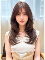 ルエ(rue)&nbsp;ロングハイレイヤー×アッシュブラウン韓国風ハッシュレイヤー