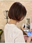 ★秋のオレンジブラウン/切りっぱなしボブ/ワンレングス銀座20代