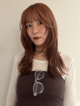 オレンジブラウン/レイヤーカット