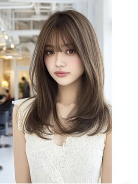 ダル 渋谷/表参道(DAL.) 大人透明感グレージュロングレイヤーシースルーバング