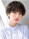 原宿マッシュショートパーマ外国人風パーマニュアンスパーマ20代