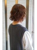 【50・60代】ボリューム感のあるエアウェーブボブスタイル