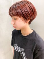 テトヘアー(teto hair) ピンクベージュ、暖色カラー、マッシュショート、丸みショート