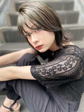 ヌード(NUDE) 「NUDE」#ミントアッシュ オリーブグレージュ レイヤーボブ