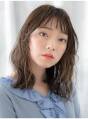 濡れ髪グレーベージュ小顔バレイヤージュg古河10代20代30代