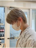 【川辺晴加】Wケアブリーチカラーでつくるミルクティベージュ