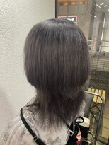 アジールヘア 所沢プロペ通り店(agir hair)&nbsp;シアーカラー姫カットセミディシルバーグレーカラーウルフ所沢