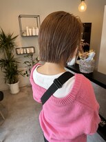 メデル(mederu)&nbsp;切りっぱなしボブブリーチなしカラーベージュダブルカラー