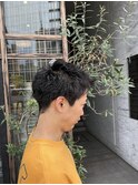 メンズスパイキーショート黒髪爽やかスタイル
