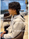 波巻きセンターパートウルフ大宮メンズカットパーマ美容室