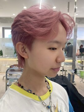 サンクマーケット 渋谷(cinq MARKET) 渋谷メンズブリーチカラーミルクティーベージュセンターパート