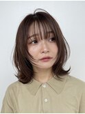 ◎顔周りレイヤー◎ミディアムウルフ×ベージュ
