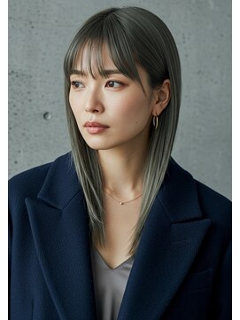 フルショウ 苦楽園店(FURUSHO) オリーブグレー/ナチュラルうる艶ストレート/髪質改善ストレート