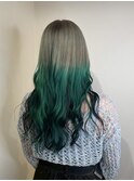 【吉祥寺】グラデーションカラー ブリーチ グリーン