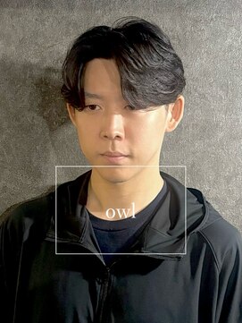 アウル 心斎橋(owl) ニュアンスパーマ×センターパート×men's